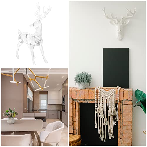Christmas Reindeer Decor Set - Clear Acrylic Elk Figurines for Holiday Home Decoration