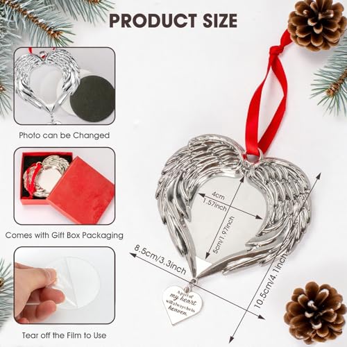 Personalized Angel Wings Memorial Photo Ornament for Christmas - In Memory of Loved Ones in Heaven