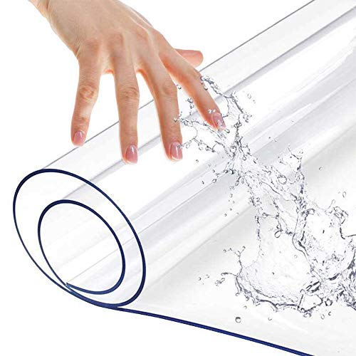 30x66 Inch Transparent PVC Table Protector Mat - Waterproof Desk Cover