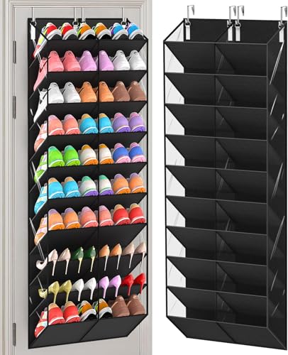UVIAHOMI Over the Door Shoe Organizer 10-Tier Hanging Shoe Storage Clear Pockets