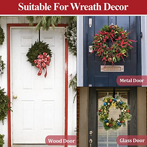 Adjustable Wreath Hanger for Front Door 15-25 Inch Heavy Duty Black Hook