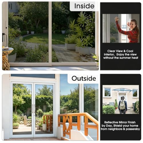 One Way Window Privacy Film - Heat Blocking, UV Protection, 17.5" x 78.7"