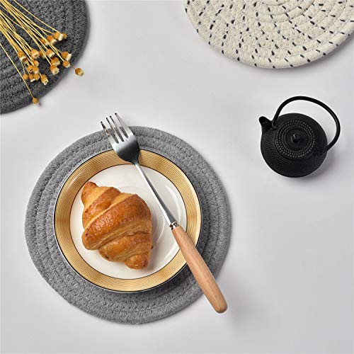 Cotton Woven Potholders and Trivets Set - 7-Inch Heat Resistant Mats (3 Pack)