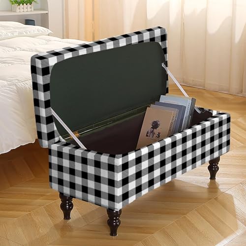 Rectangular Storage Ottoman Cover - Durable Slipcover with Elastic Bottom