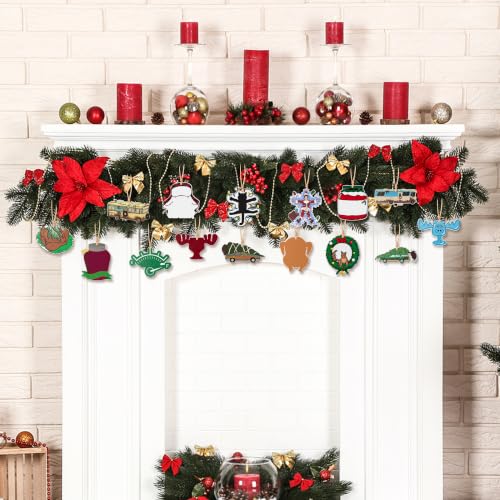 Christmas Vacation Funny Wooden Ornaments Set - 46Pcs Holiday Decor