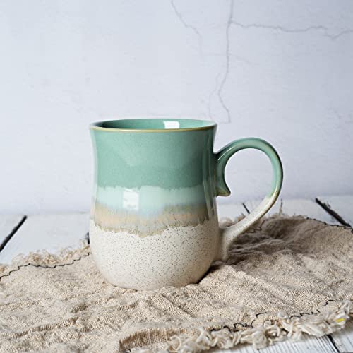 Bosmarlin 20 Oz Ceramic Coffee Mug - Mint Green Large Tea Cup for Office & Home, Dishwasher & Microwave Safe