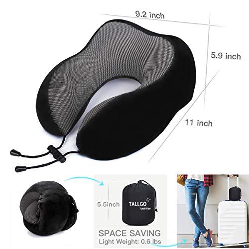 Memory Foam Travel Neck Pillow - Ergonomic Support for Airplane & Car