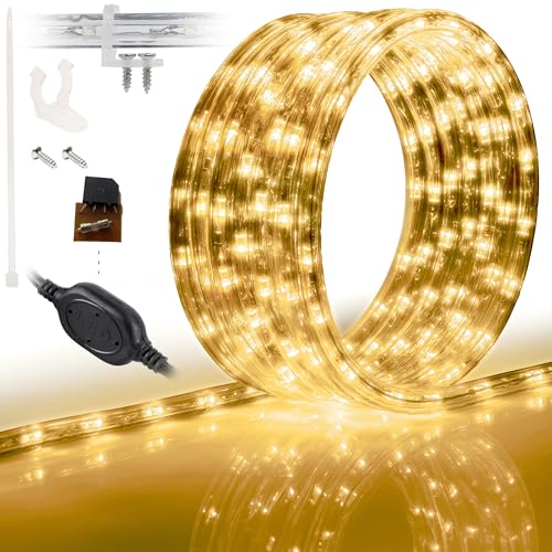 10ft LED Rope Lights, Waterproof Outdoor Flexible Lighting for Garden Patio