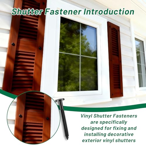80-Pack 3 Inch Vinyl Shutter Fasteners, Weather-Resistant Window Shutter Pegs