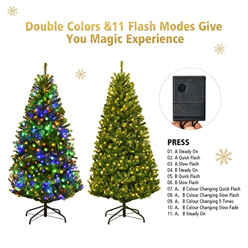 4ft Pre-Lit Artificial Christmas Tree with 100 Dual-Color LED Lights