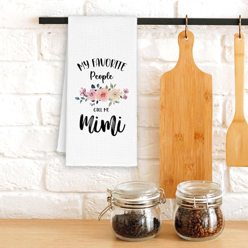 Mimi (Variation: Mimi) Grandma Kitchen Towels 16x24in Floral Hand Towel Gift for Grandma