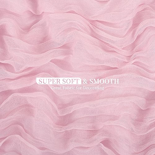10 Pack 20x120 in Pink Cheesecloth Table Runner, 10ft Gauze Wedding Decor