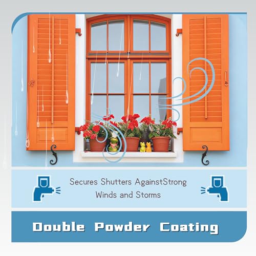 6-Pack S-Style Shutter Dogs, 6.3-inch Metal Exterior Shutter Fasteners