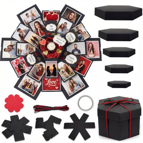 DIY Exploding Gift Box, Multi-Layer Scrapbook Photo Album for Memories