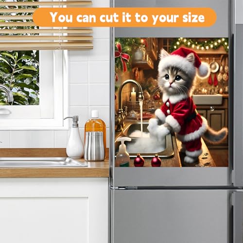Cat 23x26in Magnetic Dishwasher Cover - Decorative Refrigerator/Washer Magnet Panel