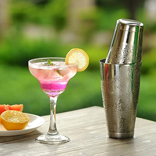 Etens Silver Stainless Steel Cocktail Shaker Set Boston Style 2-Piece Bar Tool