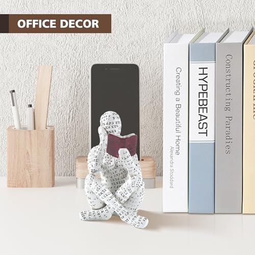 Abstract Reading Woman Thinker Statue Resin Sculpture for Home Decor