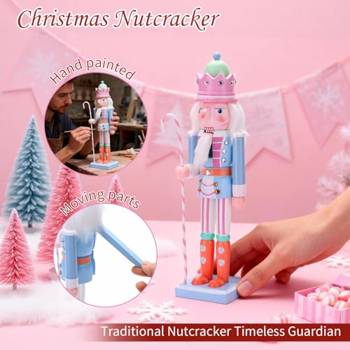 12-Inch Hand-Painted Wooden Nutcracker King Doll - Christmas Tabletop Decor