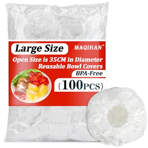 Reusable Elastic Food Bowl Covers (100-Pack) for Bread Proofing & Storage