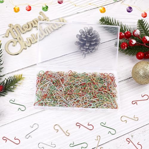 240Pcs Christmas Ornament Hooks Set - Gold, Silver, Red, Green Metal Hooks with Storage Box