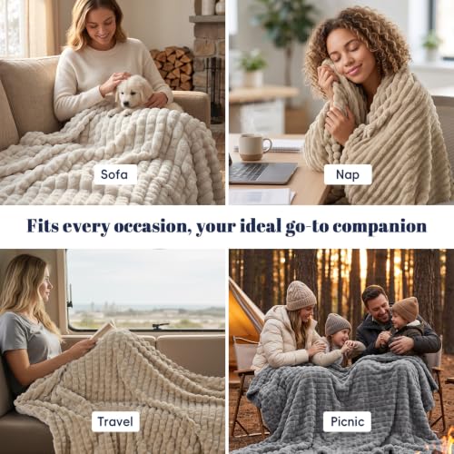 King Size Soft Fleece Blanket - Lightweight & Anti-Pilling 108"x90"