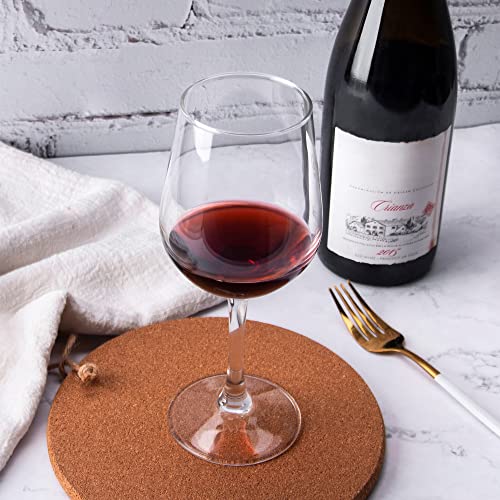 Tempered Glass Wine Glasses Set - 15.5 oz Stemware for Red or White Wine (8 Pack)