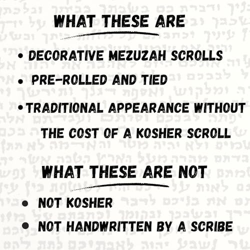 3-Pack Decorative Mezuzah Scrolls, 82mm Non-Kosher Hebrew Calligraphy