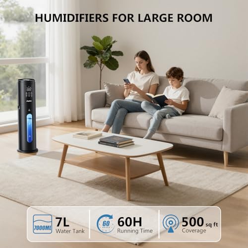 7L Smart Cool Mist Humidifier for Large Rooms with Remote & App