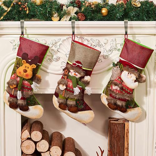 Adjustable Christmas Stocking Holders for Mantel - Set of 4, Bronze Metal
