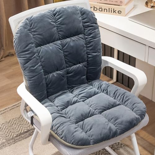 High Back Desk Chair Cushion, Soft Velvet Seat Pad with Ties, 38 x 18 Inch