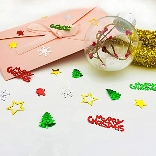 Werich Christmas Confetti Mix, 1.6 oz Red Green Silver Foil Table Scatter (Merry Christmas) – party decor