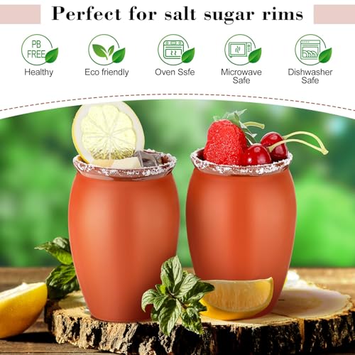 Red 12 oz Mexican Clay Cups - Set of 30 Cantaritos de Barro for Drinks and Parties