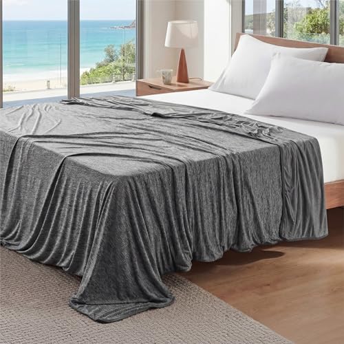 Bedsure Full Size Cooling Blanket 80"x90" for Hot Sleepers, Dark Grey