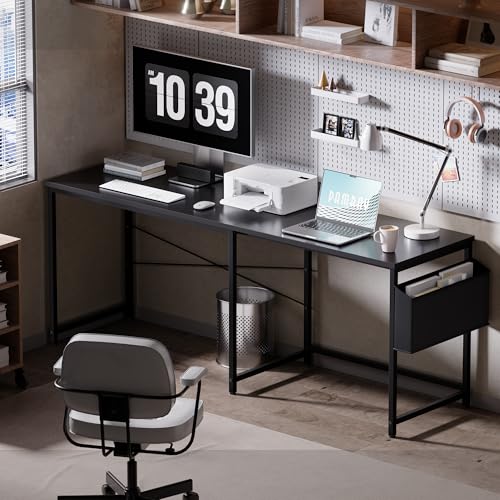 47-Inch Reversible L-Shaped Gaming Desk with Storage Bag and Headphone Hook