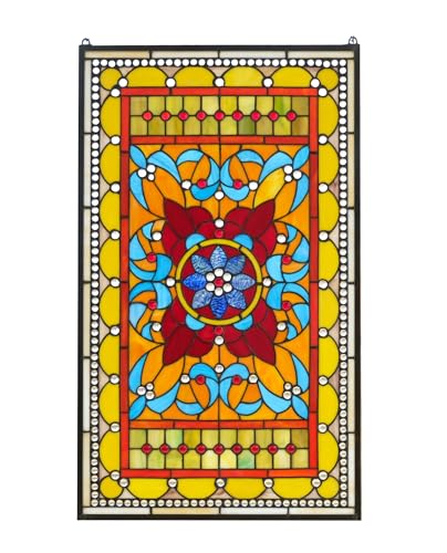 Handcrafted 20" x 34" Stained Glass Window Panel - Tiffany Style