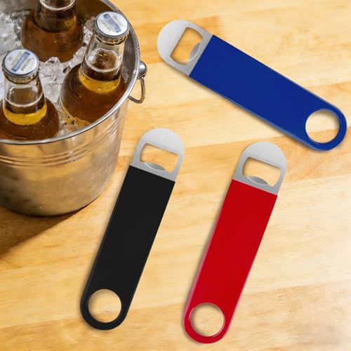 KTOJOY 3-Pack 7-Inch Stainless Steel Bottle Openers with Color Options - Bar & Kitchen Tool