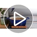Enameled Cast Iron Dutch Oven Pot with Lid - 6.4 Quart Casserole Dish