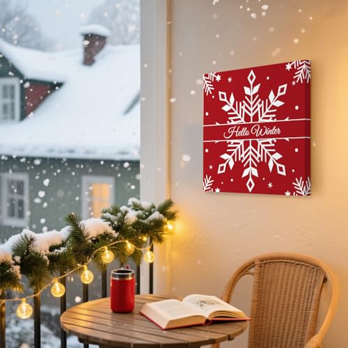 APJYM Red Buffalo Plaid Christmas Wall Art - Framed 11x14, Set of 4 (RESD19) Farmhouse Holiday Decor