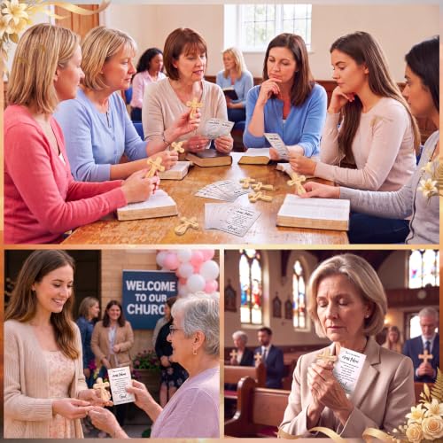 50-Pack Christian Gift Set: Wooden Crosses & 'Give It All to God' Cards, 2.36" Pocket Crosses