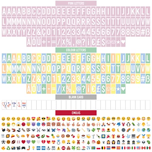 Pink Cinema Light Box with 400 Letters, Emojis, and Markers for Room Decor
