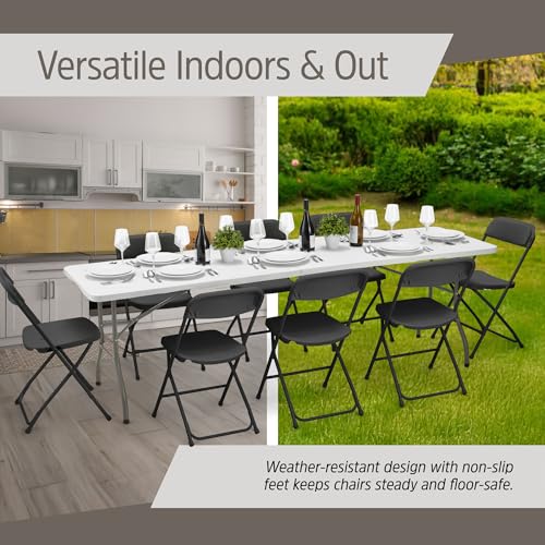 10-Pack Heavy-Duty Folding Chairs - Portable Steel Frame Seating