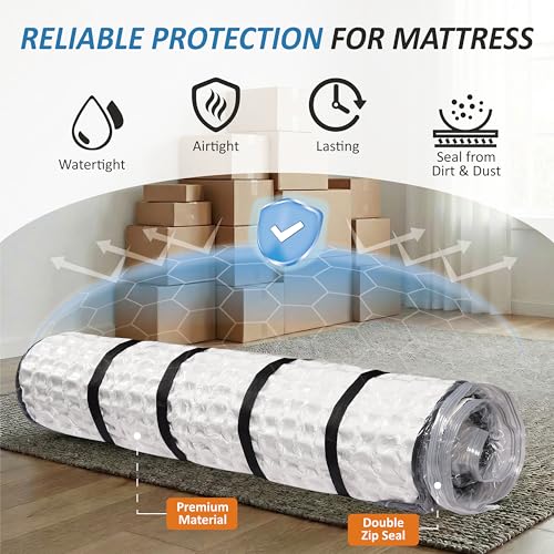 Vacuum Mattress Storage Bag with 4 Adjustable Straps for Queen Full