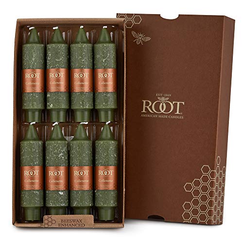 Root Unscented Timberline Collenette Candles - Dark Olive, 5-Inch, Pack of 8