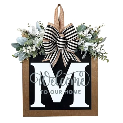 Personalized Monogram Eucalyptus Front Door Wreath for All Seasons