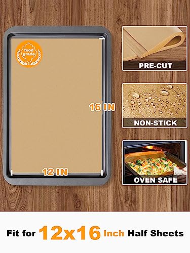 Pre-Cut Parchment Paper Sheets 12x16 - Non-Stick Baking Paper, 200 Pack