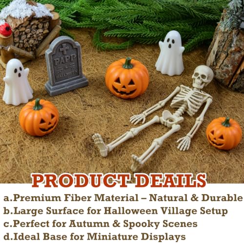 Halloween Village Landscape Mat - 39.4" x 15.7" Natural Coconut Coir Base
