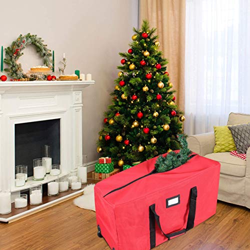 Primode Red Christmas Tree Storage Bag Fits up to 7.5 Ft Disassembled Holiday Tree