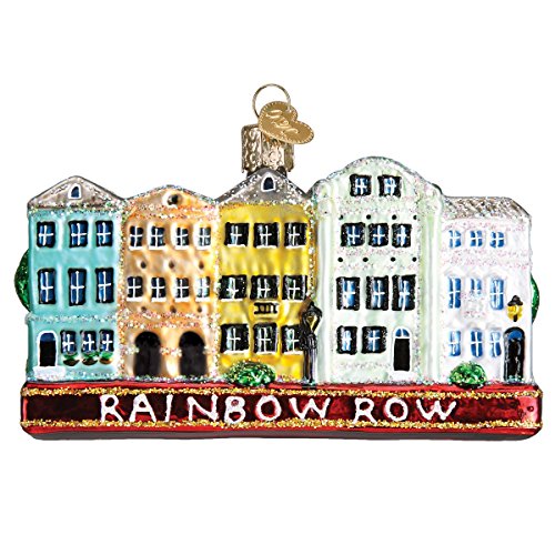 Old World Christmas Rainbow Row Glass Blown Ornament - Hand-Painted Charleston Holiday Decor