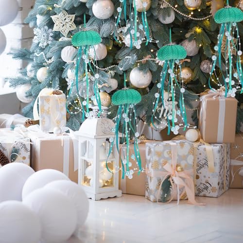 Namalu Green 6 Pcs Jellyfish Christmas Ornaments Ocean Themed Decorations