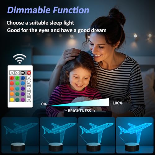 3D Airplane Illusion LED Night Light with Remote Control
